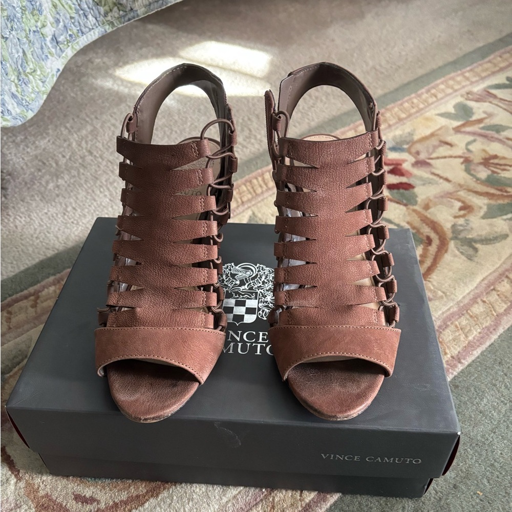 Vince Camuto Brown Leather Sandals